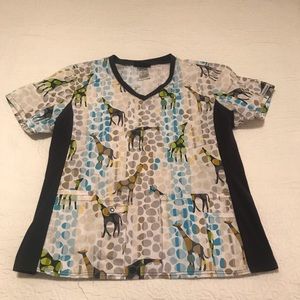 Giraffe scrub top